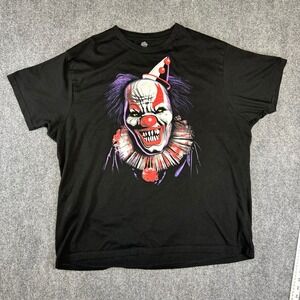 Way to Celebrate Halloween Evil Clown Graphic T-Shirt Black Mens 2XL